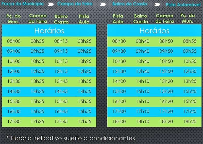 Horarios de shutle de Montalegre